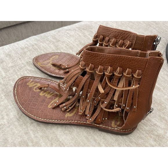 Sam Edelman Womens Griffen Saddle Leather Fringe Sandals Size 6 M - 231311 - Picture 4 of 8